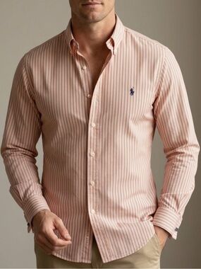 Ralph Lauren Striped Button‑Down Shirt – Size 16 | Preppy Classic | Coastal